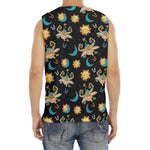 Cute Cartoon Taurus Pattern Print Men's Fitness Tank Top