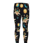 Cute Cartoon Taurus Pattern Print Men's leggings