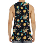 Cute Cartoon Taurus Pattern Print Men's Muscle Tank Top