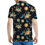Cute Cartoon Taurus Pattern Print Men's Polo Shirt