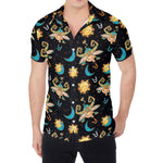 Cute Cartoon Taurus Pattern Print Men's Shirt
