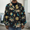 Cute Cartoon Taurus Pattern Print Men's Shirt Jacket