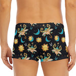 Cute Cartoon Taurus Pattern Print Men's Short Boxer Briefs