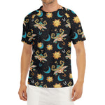 Cute Cartoon Taurus Pattern Print Men's Short Sleeve Rash Guard