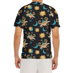 Cute Cartoon Taurus Pattern Print Men's Short Sleeve Rash Guard