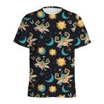 Cute Cartoon Taurus Pattern Print Men's Sports T-Shirt