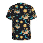 Cute Cartoon Taurus Pattern Print Men's Sports T-Shirt