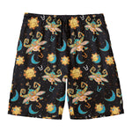 Cute Cartoon Taurus Pattern Print Men's Swim Trunks