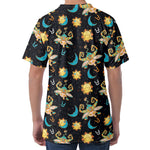 Cute Cartoon Taurus Pattern Print Men's Velvet T-Shirt