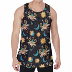 Cute Cartoon Taurus Pattern Print Men's Velvet Tank Top