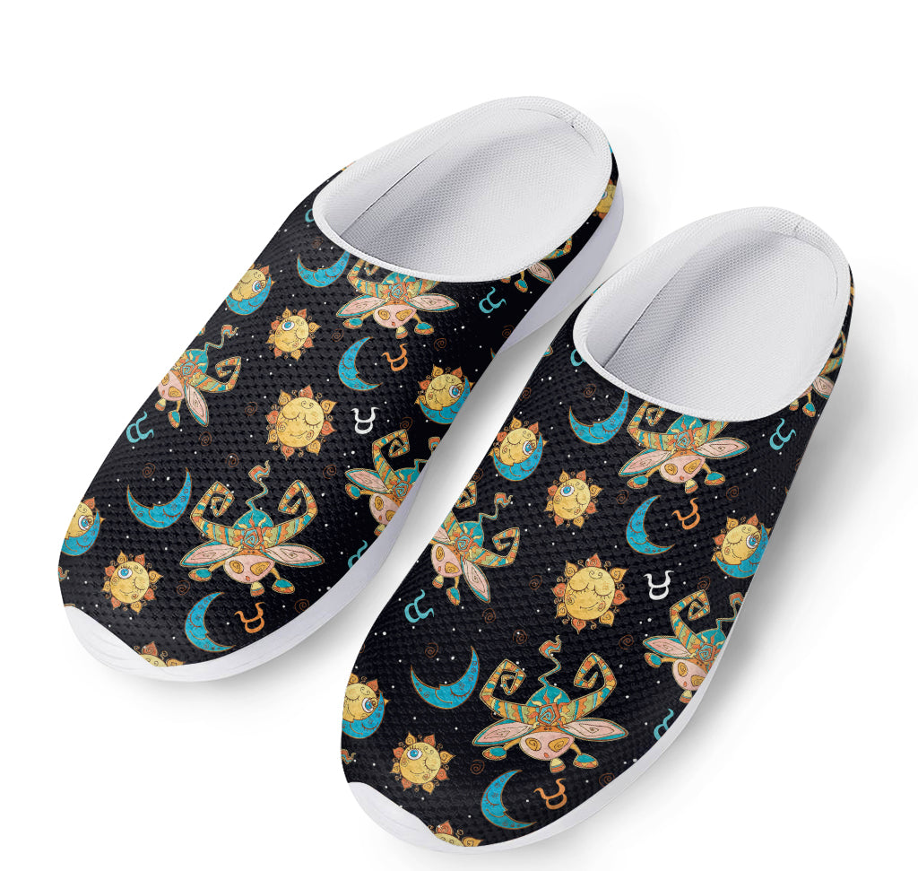 Cute Cartoon Taurus Pattern Print Mesh Casual Shoes