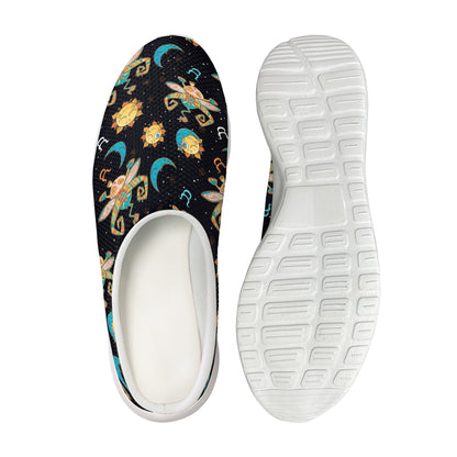 Cute Cartoon Taurus Pattern Print Mesh Casual Shoes