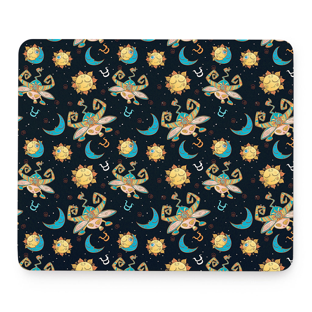 Cute Cartoon Taurus Pattern Print Mouse Pad