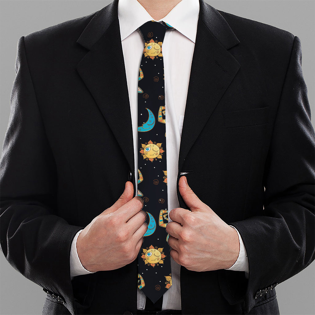 Cute Cartoon Taurus Pattern Print Necktie