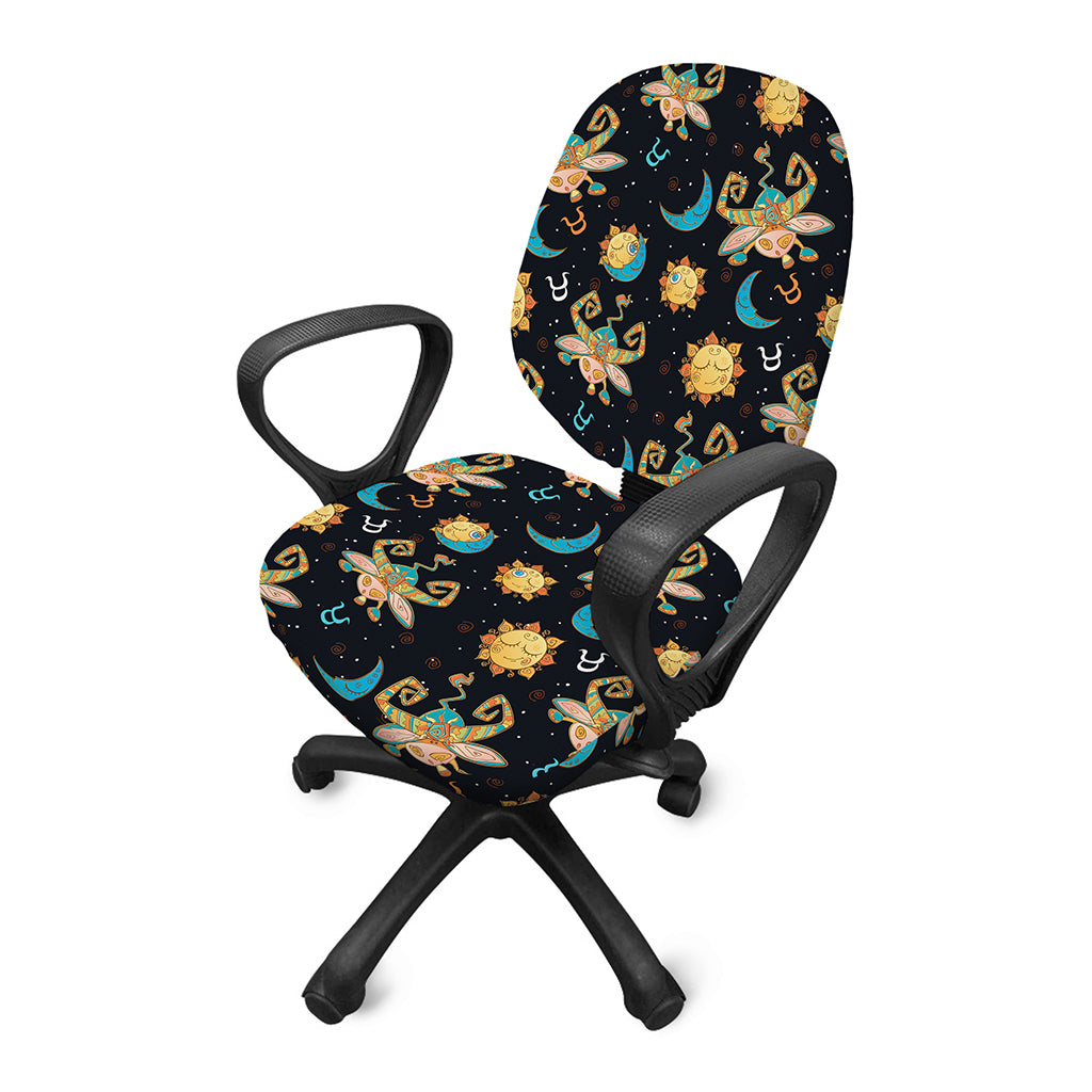 Cute Cartoon Taurus Pattern Print Office Chair Cover