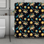 Cute Cartoon Taurus Pattern Print Polyester Shower Curtain