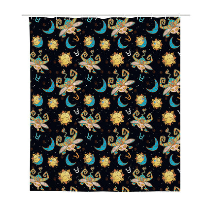 Cute Cartoon Taurus Pattern Print Polyester Shower Curtain