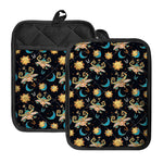 Cute Cartoon Taurus Pattern Print Pot Holders With Pocket