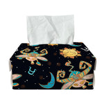 Cute Cartoon Taurus Pattern Print Rectangle Tissue Box Cover