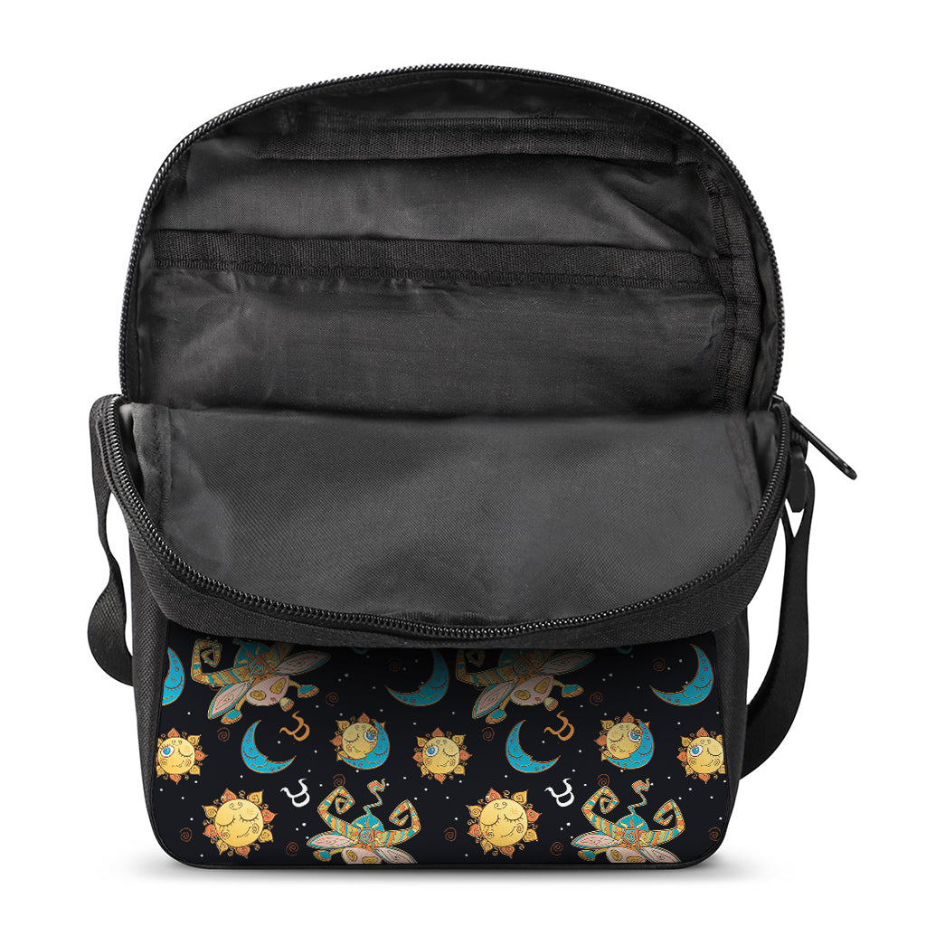 Cute Cartoon Taurus Pattern Print Rectangular Crossbody Bag
