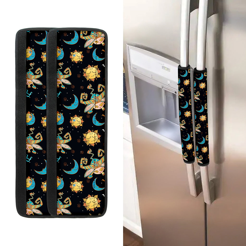 Cute Cartoon Taurus Pattern Print Refrigerator Handle Covers