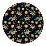 Cute Cartoon Taurus Pattern Print Round Floor Mat