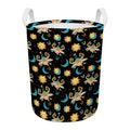 Cute Cartoon Taurus Pattern Print Round Laundry Basket