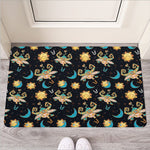Cute Cartoon Taurus Pattern Print Rubber Doormat