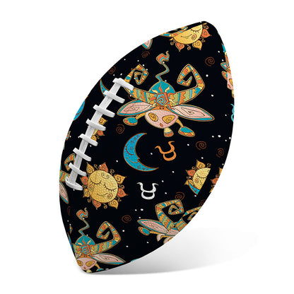 Cute Cartoon Taurus Pattern Print Rugby Ball