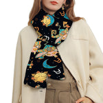 Cute Cartoon Taurus Pattern Print Scarf