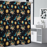 Cute Cartoon Taurus Pattern Print Shower Curtain