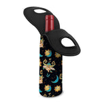 Cute Cartoon Taurus Pattern Print Single Neoprene Wine Tote