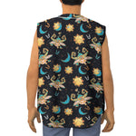 Cute Cartoon Taurus Pattern Print Sleeveless Baseball Jersey