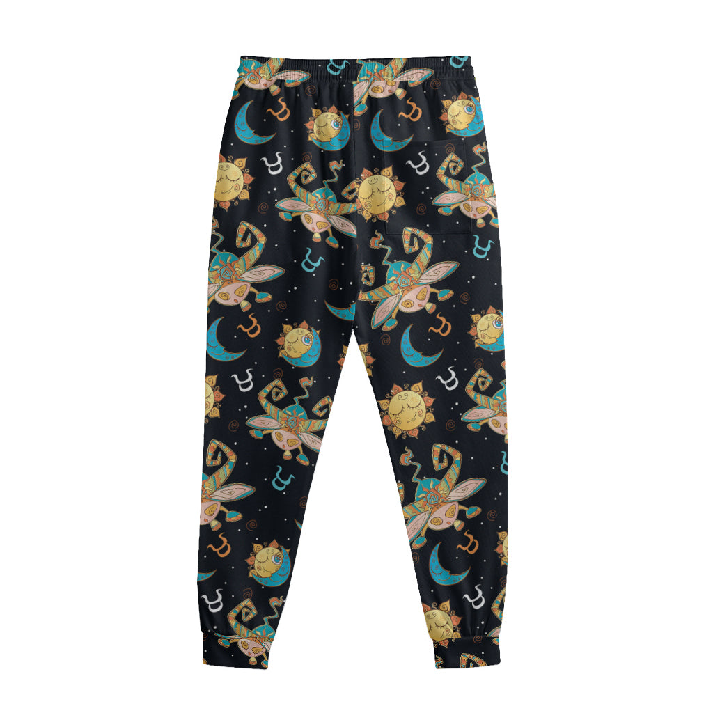 Cute Cartoon Taurus Pattern Print Sweatpants