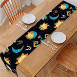 Cute Cartoon Taurus Pattern Print Table Runner