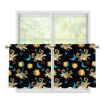 Cute Cartoon Taurus Pattern Print Tier Curtains