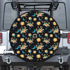 Cute Cartoon Taurus Pattern Print Tire Cover With Camera Hole