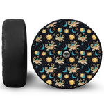 Cute Cartoon Taurus Pattern Print Tire Cover With Camera Hole