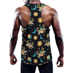 Cute Cartoon Taurus Pattern Print Training Tank Top