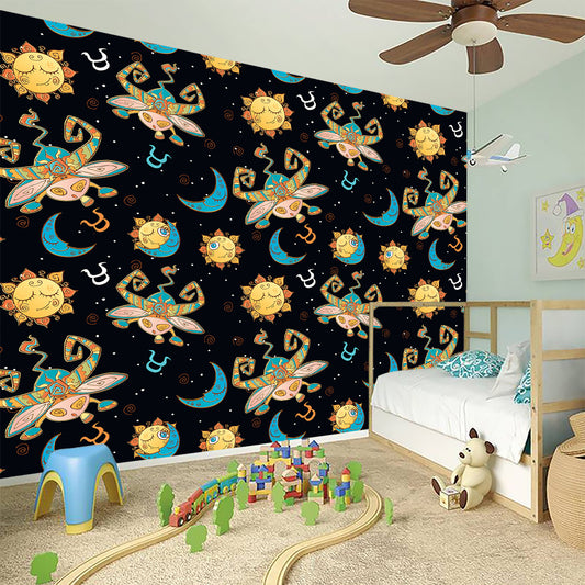 Cute Cartoon Taurus Pattern Print Wall Sticker