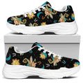 Cute Cartoon Taurus Pattern Print White Chunky Shoes