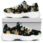 Cute Cartoon Taurus Pattern Print White Chunky Shoes