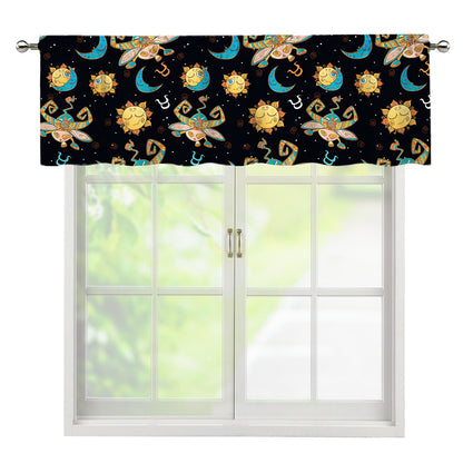Cute Cartoon Taurus Pattern Print Window Valance