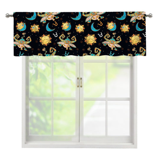 Cute Cartoon Taurus Pattern Print Window Valance