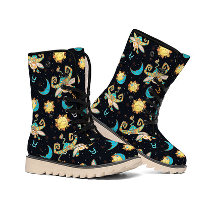 Cute Cartoon Taurus Pattern Print Winter Boots