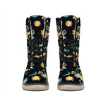 Cute Cartoon Taurus Pattern Print Winter Boots