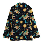 Cute Cartoon Taurus Pattern Print Women's Blazer