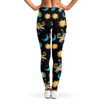 Cute Cartoon Taurus Pattern Print Women's Leggings