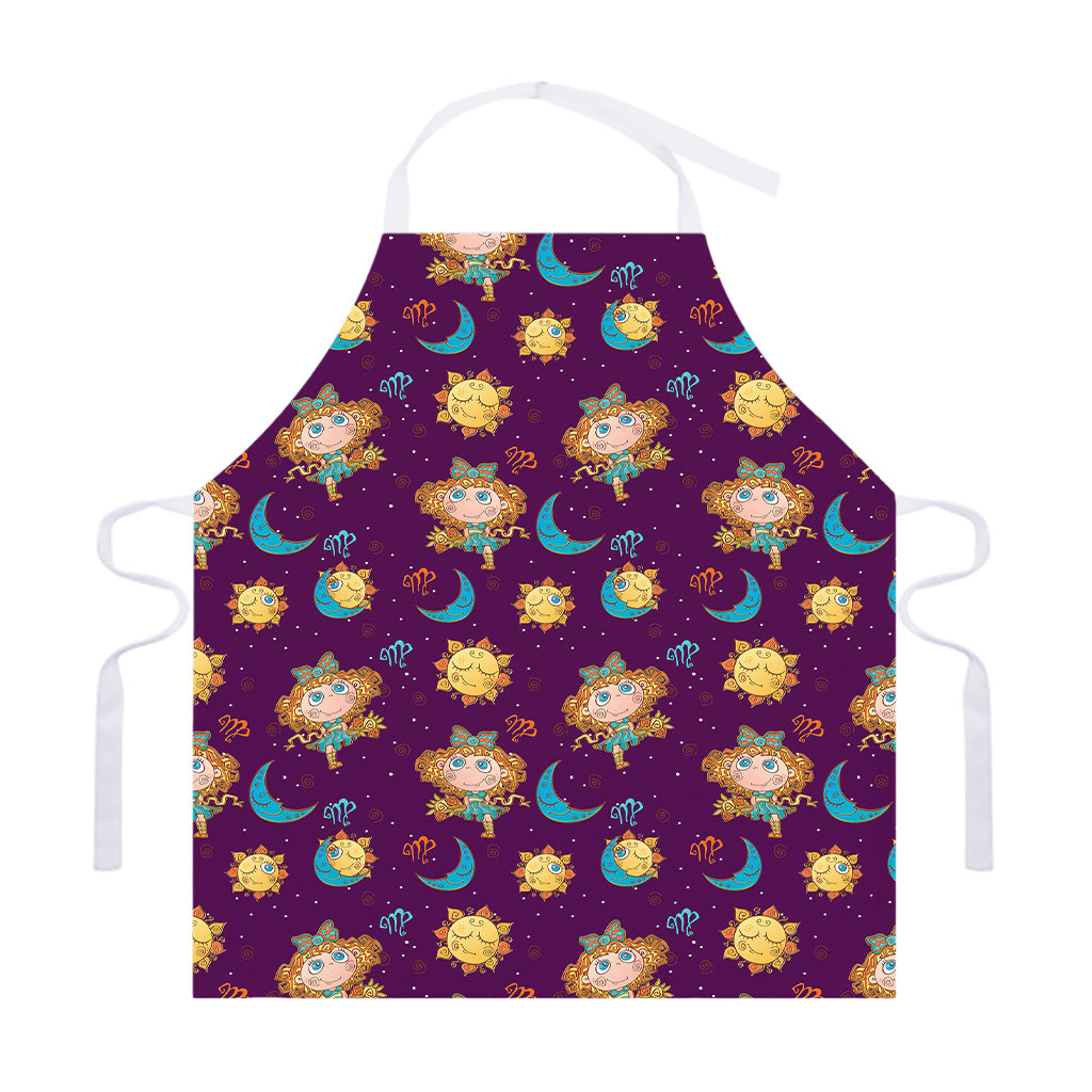 Cute Cartoon Virgo Pattern Print Adjustable Apron