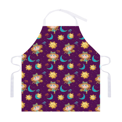 Cute Cartoon Virgo Pattern Print Adjustable Apron